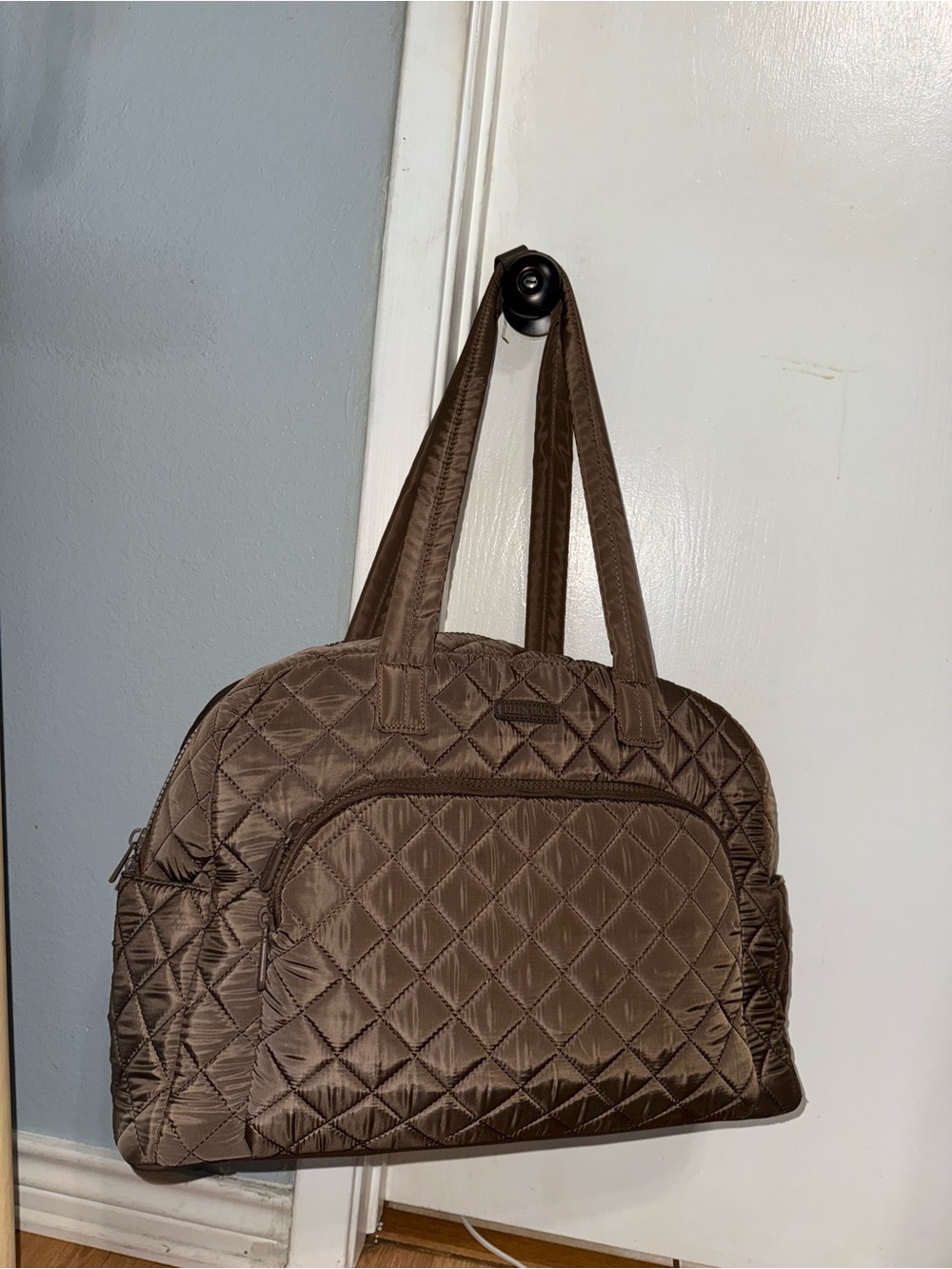 Quilted Brown Women's Tote Bag - Classic Everyday Style